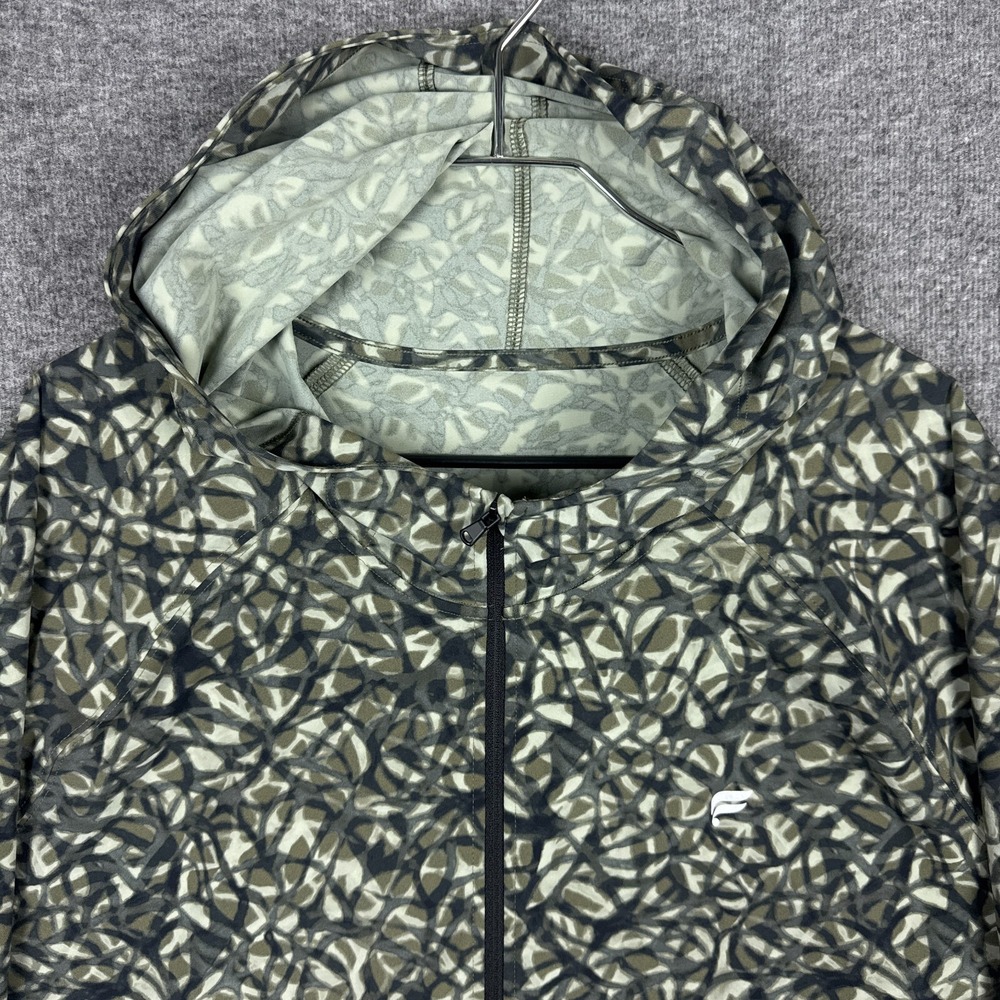 Fabletics The One Jacket Mens XXL Full Zip Hooded Performance Green Obsidian Ink